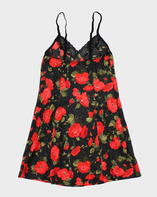 Vintage Y2k 00s French Maid Floral Slip Dress - S