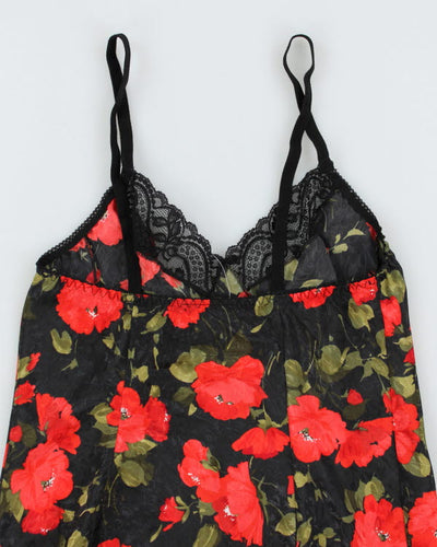 Vintage Y2k 00s French Maid Floral Slip Dress - S