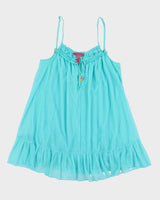 Vintage Betsey Johnson Blue Sheer Dress - L