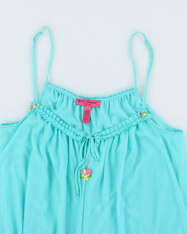 Vintage Betsey Johnson Blue Sheer Dress - L