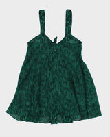 Vintage 90s Jessica Green Slip Dress - S