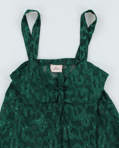 Vintage 90s Jessica Green Slip Dress - S