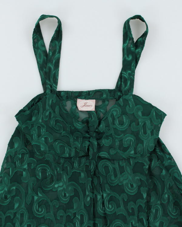 Vintage 90s Jessica Green Slip Dress - S