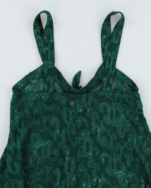 Vintage 90s Jessica Green Slip Dress - S