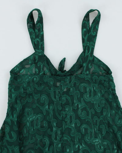 Vintage 90s Jessica Green Slip Dress - S