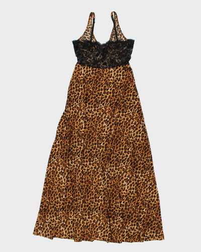 Y2k 00s La Vie En Rose Leopard Slip Dress - M