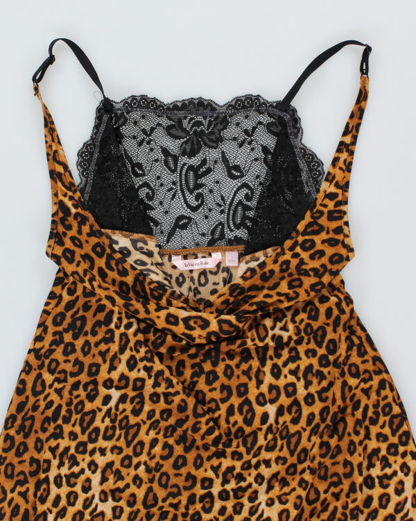 Y2k 00s La Vie En Rose Leopard Slip Dress - M