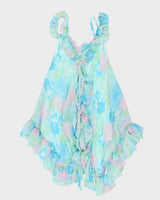 Vintage Y2k 00s Dolly Dare Floral Ruffle Slip Dress - M