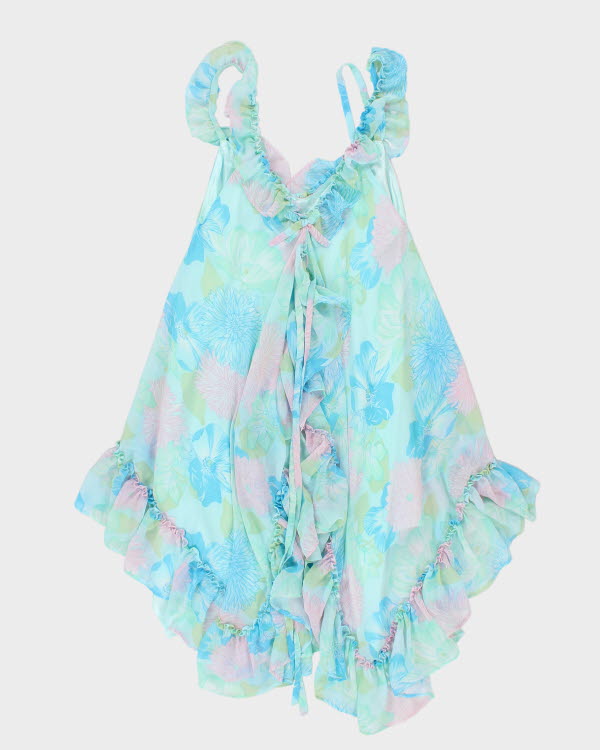 Vintage Y2k 00s Dolly Dare Floral Ruffle Slip Dress - M