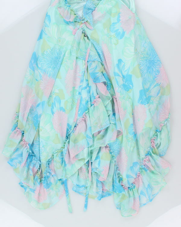 Vintage Y2k 00s Dolly Dare Floral Ruffle Slip Dress - M