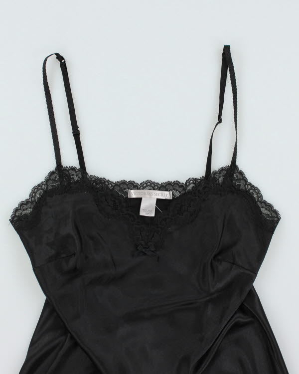 Y2k 00s Victoria's Secret Black Slip Dress - S