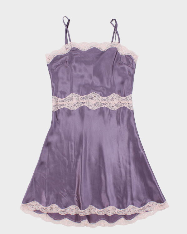 Y2k 00s La Vie En Rose Purple Slip Dress - S