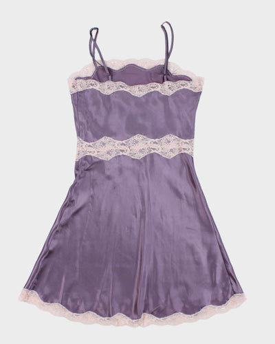 Y2k 00s La Vie En Rose Purple Slip Dress - S