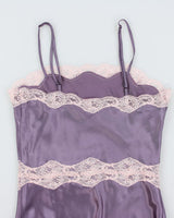Y2k 00s La Vie En Rose Purple Slip Dress - S