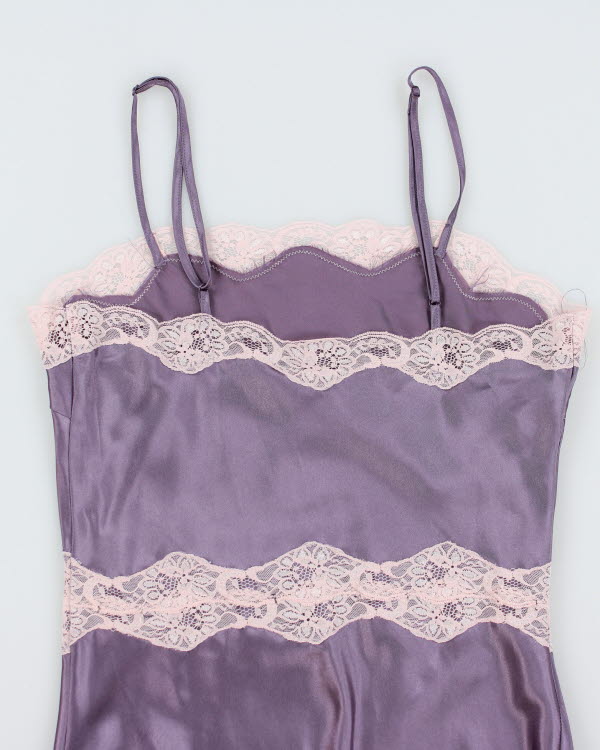 Y2k 00s La Vie En Rose Purple Slip Dress - S
