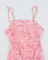 Vintage 90s La Vie En Rose Mesh Slip Dress - M