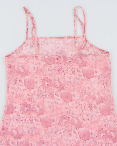 Vintage 90s La Vie En Rose Mesh Slip Dress - M