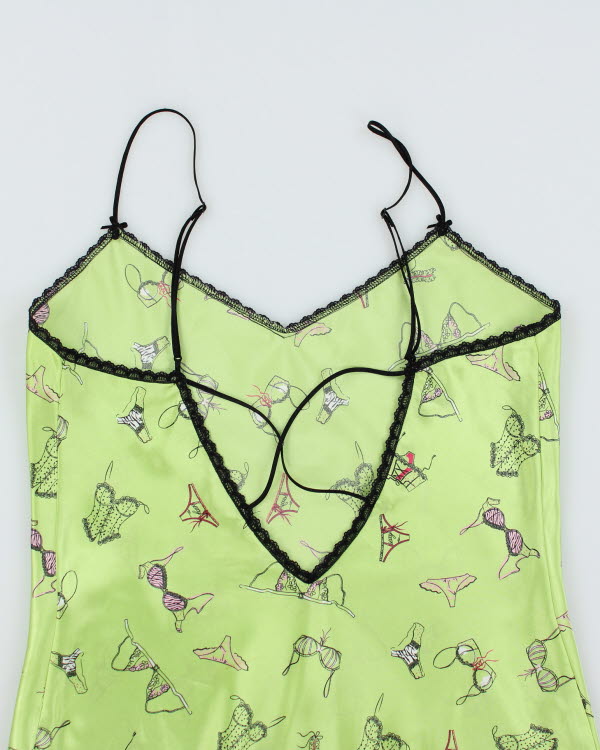 Y2k 00s La Senza Green Slip Dress - M
