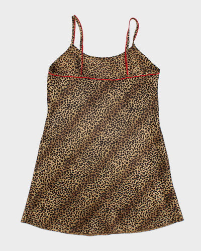 Vintage Y2k 00s Kathryn Leopard Slip Dress - L