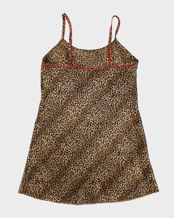 Vintage Y2k 00s Kathryn Leopard Slip Dress - L