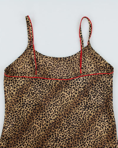 Vintage Y2k 00s Kathryn Leopard Slip Dress - L