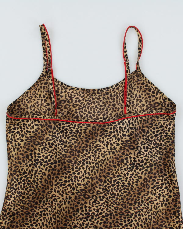 Vintage Y2k 00s Kathryn Leopard Slip Dress - L