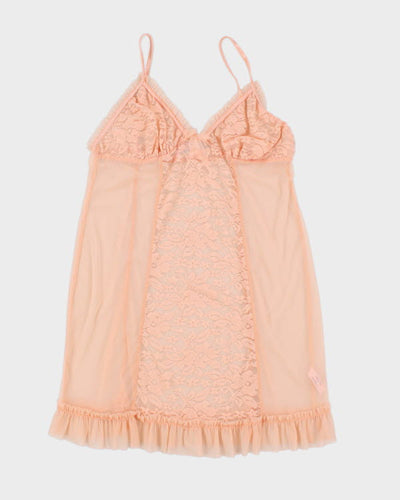 Y2K 00s La Vie En Rose Mesh Slip Dress - M