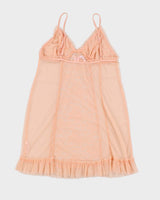 Y2K 00s La Vie En Rose Mesh Slip Dress - M