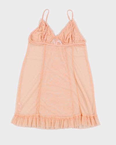 Y2K 00s La Vie En Rose Mesh Slip Dress - M
