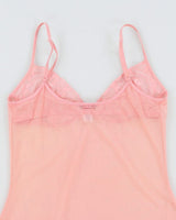 Y2K 00s La Senza Pink Mesh Slip - S