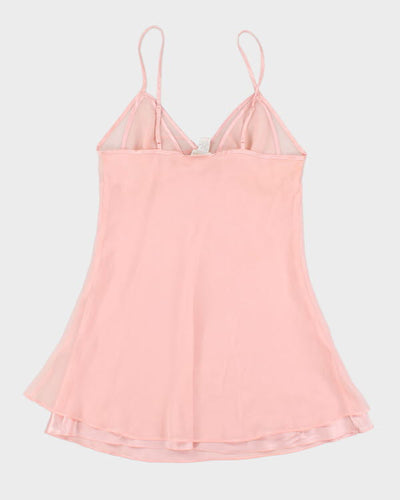 Vintage 90s Silk & Satin Pink Slip Dress - M