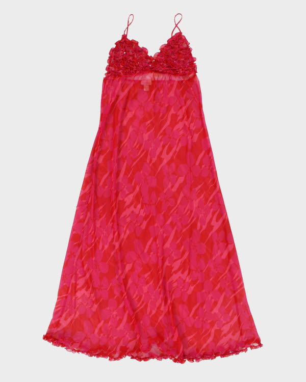 Y2k 00s La Senza Floral Mesh Slip - M