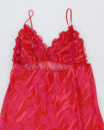 Y2k 00s La Senza Floral Mesh Slip - M