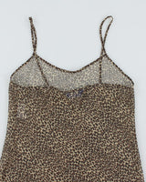 Y2k 00s Body Chat Leopard Mesh Slip Dress - L