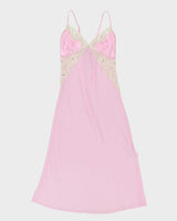 Y2k 00s Short Stories Pink Mesh Sequin Slip Dress - M