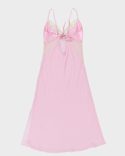Y2k 00s Short Stories Pink Mesh Sequin Slip Dress - M