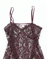 Y2k 00s La Vie En Rose Purple Lace Slip Dress - M