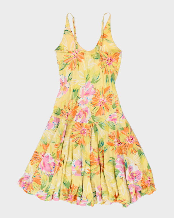 Y2k 00s Chair Yellow Floral Bubble Dress - S