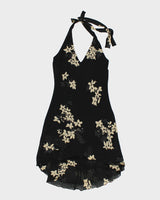 Vintage 90s Liz Minelli Halter Floral Dress - M