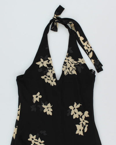 Vintage 90s Liz Minelli Halter Floral Dress - M
