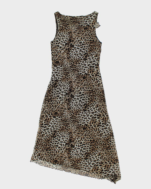 Y2k 00s Mexx Leopard Print Dress - L