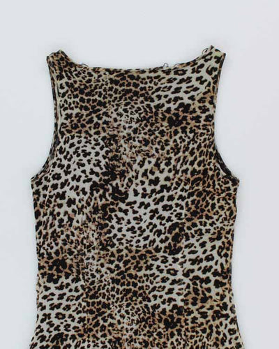 Y2k 00s Mexx Leopard Print Dress - L