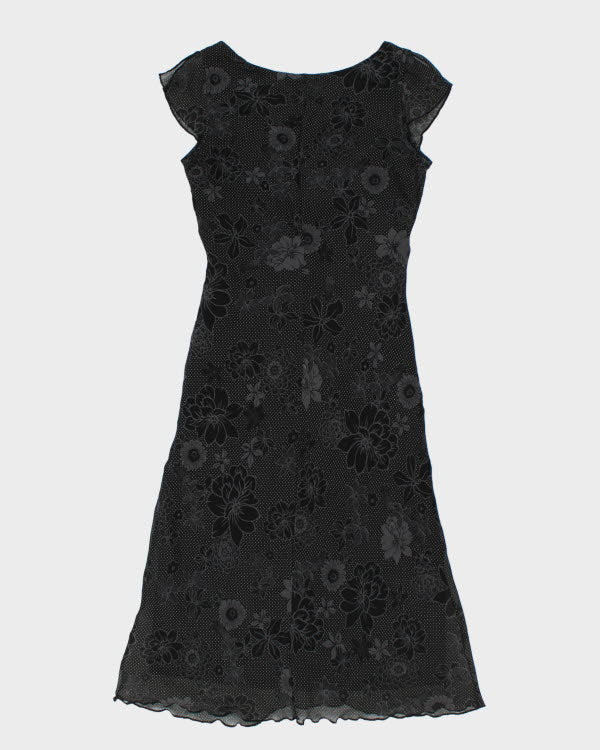 Y2k 00s Smartset Black Floral Dress - S