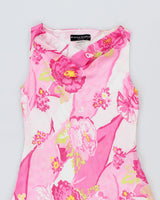 Vintage 90s Bianca Nygard Floral Cowl Neck Dress - M