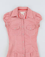 Y2k 00s Gingham Mini Dress - S