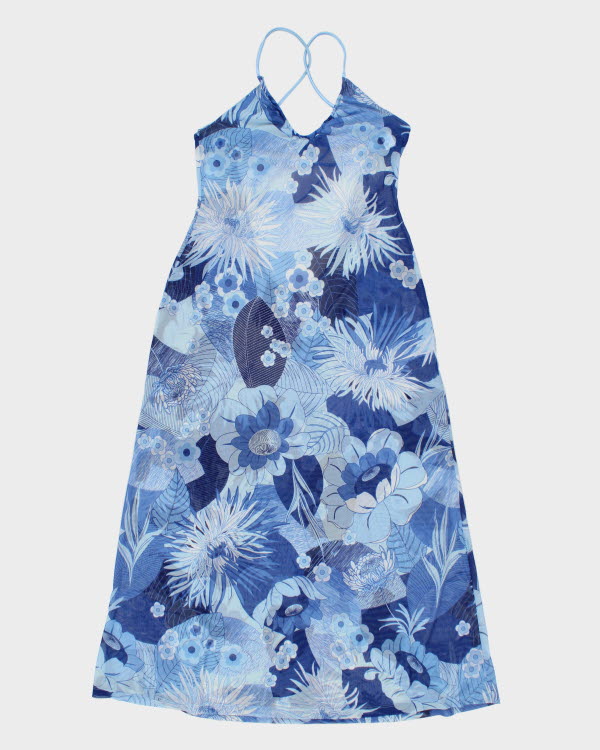 Y2k 00s LA Senza Mesh Floral Backless Dress - M