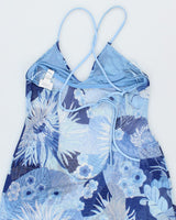 Y2k 00s LA Senza Mesh Floral Backless Dress - M