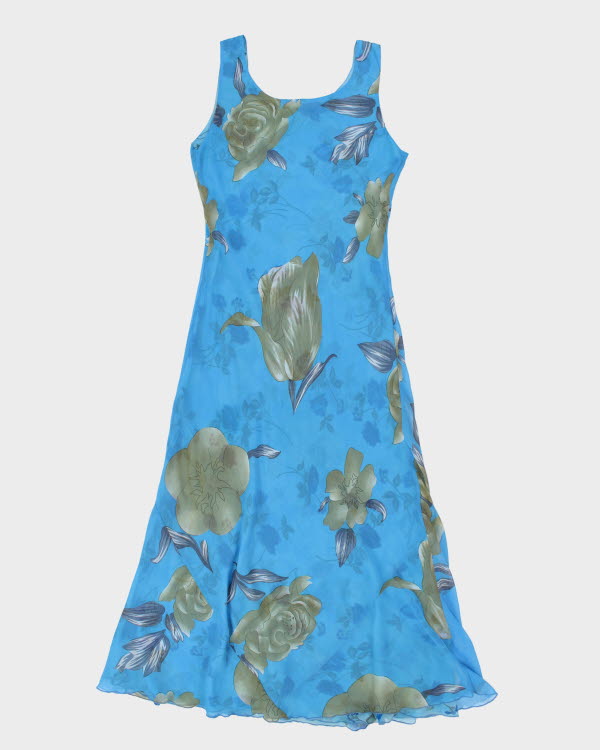 Vintage 90s Sheer Floral Maxi Dress - M