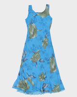 Vintage 90s Sheer Floral Maxi Dress - M