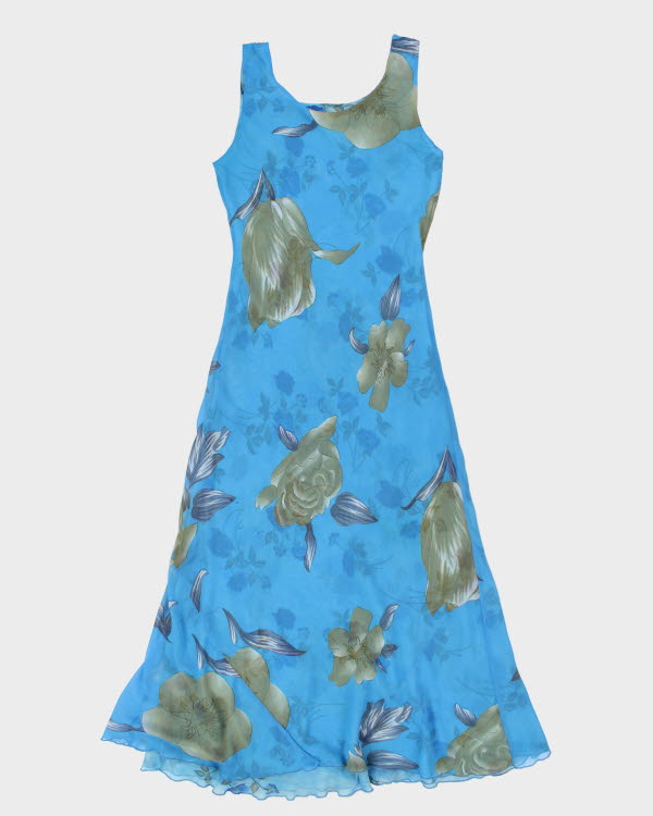 Vintage 90s Sheer Floral Maxi Dress - M
